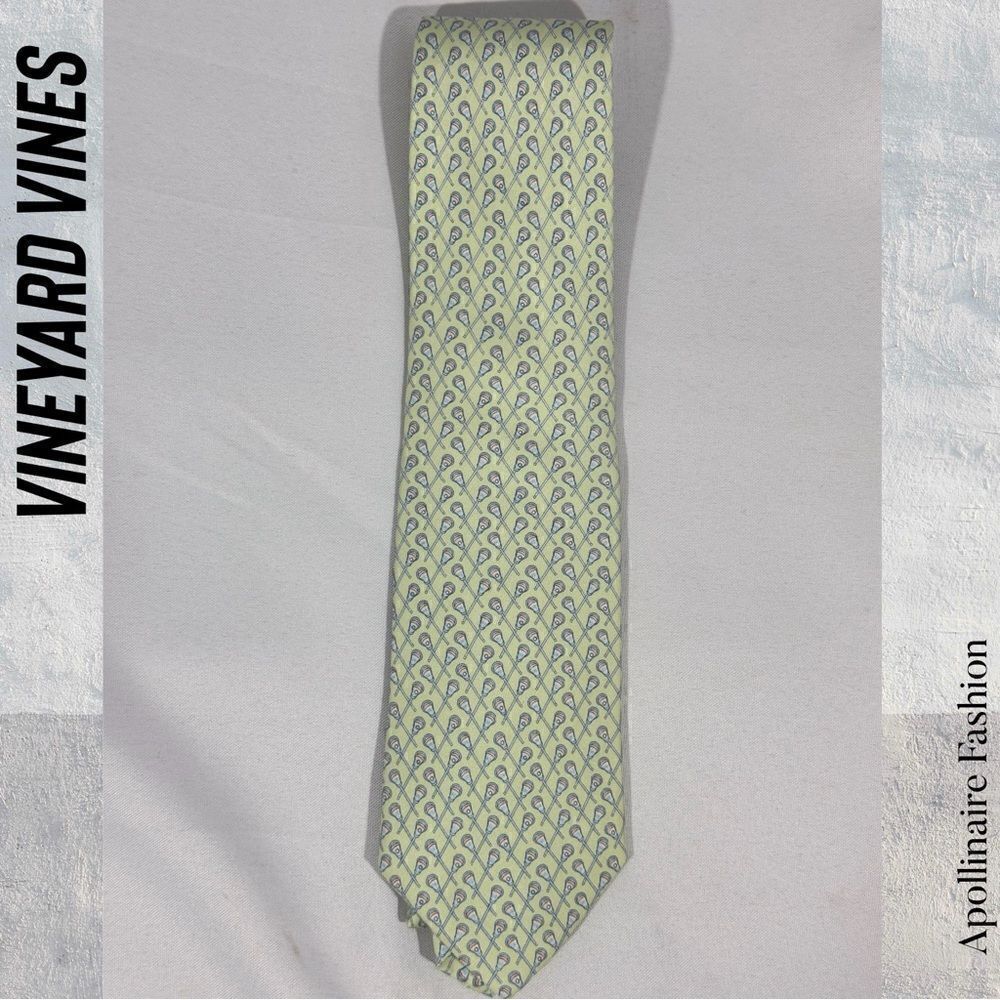 VINEYARD VINES LACROSSE THEME SILK TIE NEW MINT COMBO